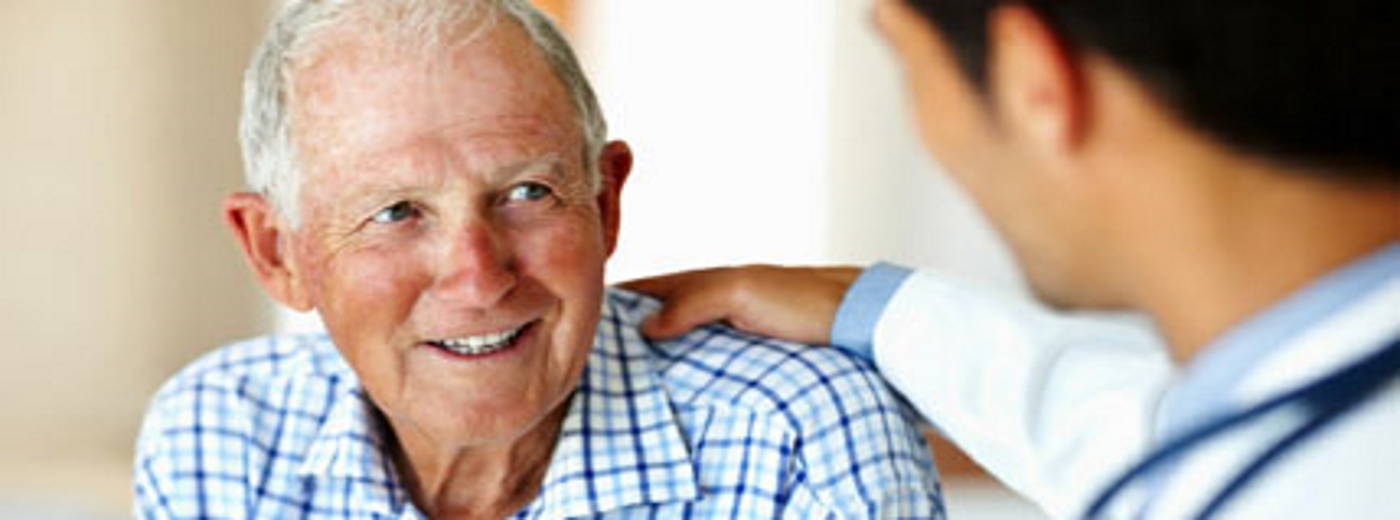 doctor with hand over patient's shoulder