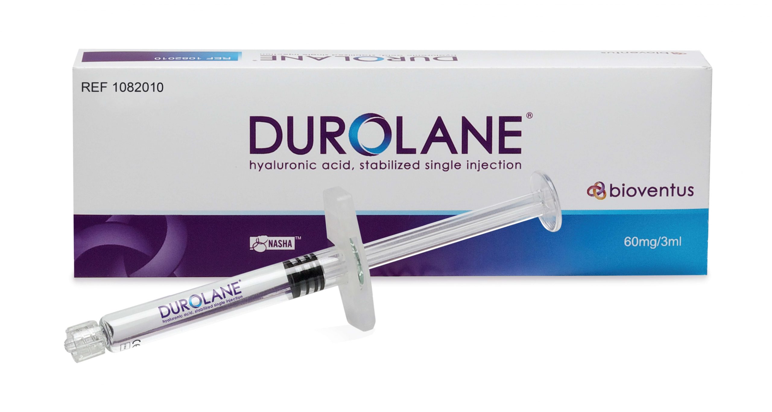 Durolane injection shown with box